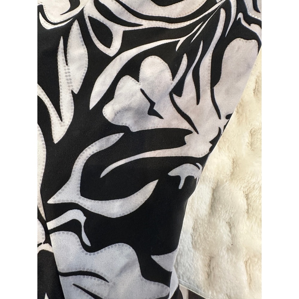 Your Choice by Bluetime Black White Floral Halter Tankini Top M91T2 NWT L - Picture 2 of 9